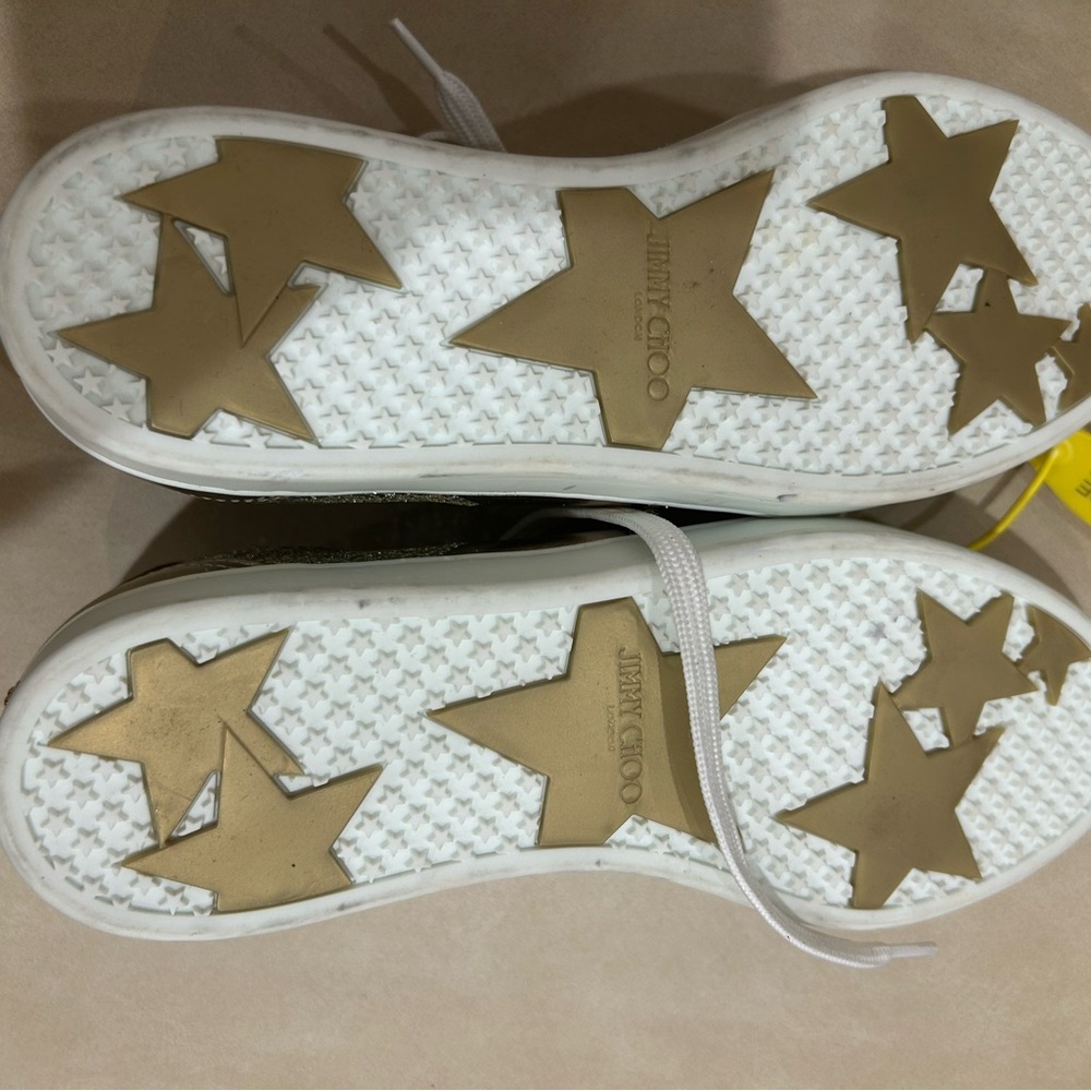 Jimmy Choo Teri Low Top Sneakers – Champagne Gold Glitter - Picture 7 of 7